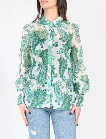 Camasa River Island, alb/verde