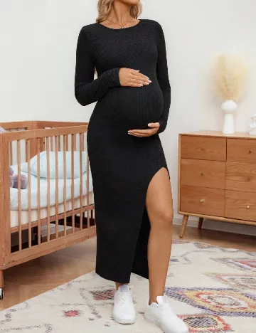 Rochie lunga SHEIN Maternity, negru