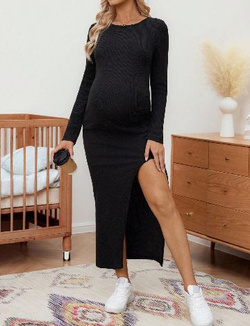 Rochie lunga SHEIN Maternity, negru
