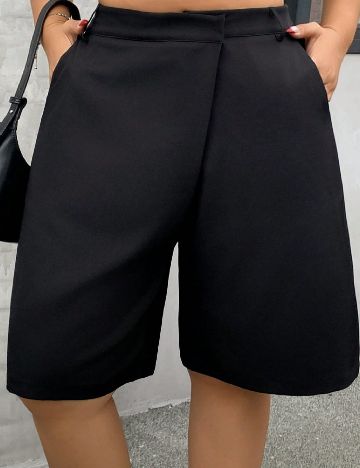 Pantaloni scurti Dazy Plus Size, negru