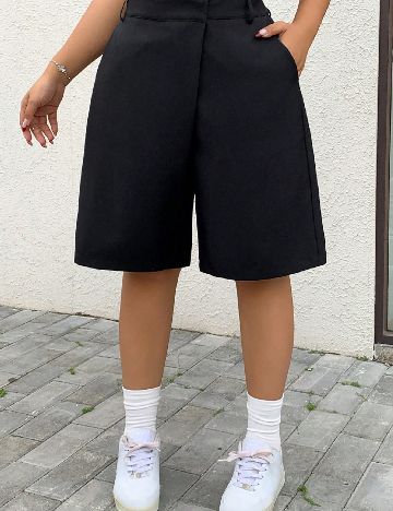 Pantaloni scurti Dazy Plus Size, negru