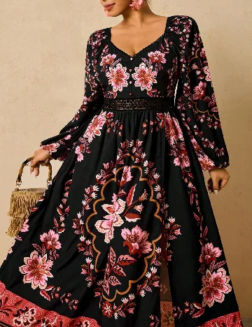 Rochie lunga SHEIN CURVE, floral print