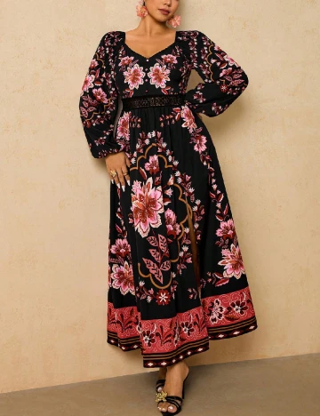 Rochie lunga SHEIN CURVE, floral print