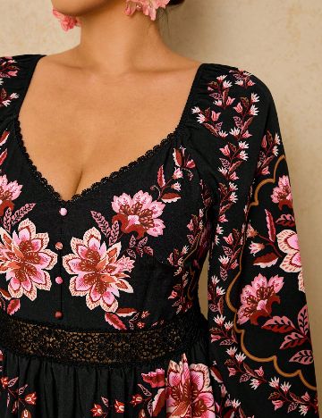 Rochie lunga SHEIN CURVE, floral print