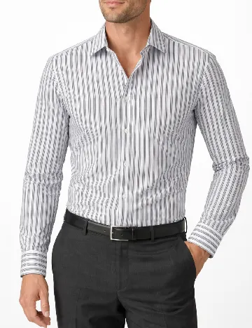 Camasa ASOS, alb/gri