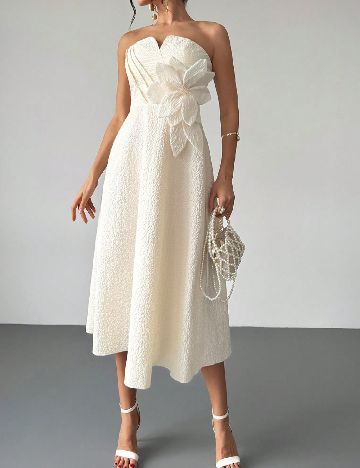 Rochie medie SHEIN, ecru