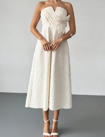 Rochie medie SHEIN, ecru