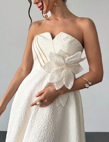 Rochie medie SHEIN, ecru