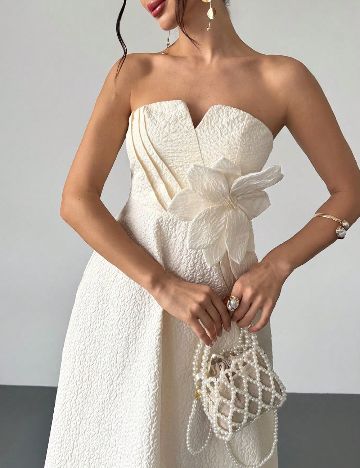 Rochie medie SHEIN, ecru