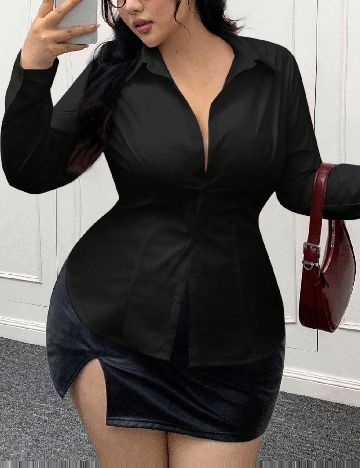 Camasa SHEIN CURVE, negru