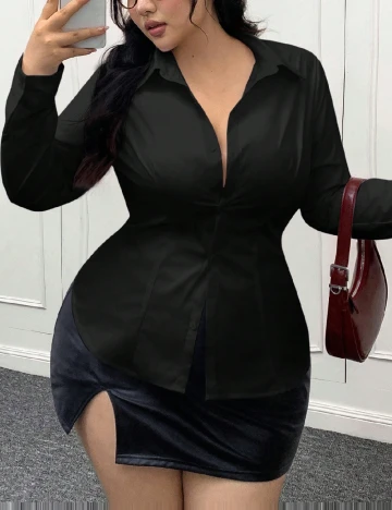 Camasa SHEIN CURVE, negru