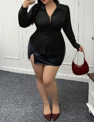 Camasa SHEIN CURVE, negru