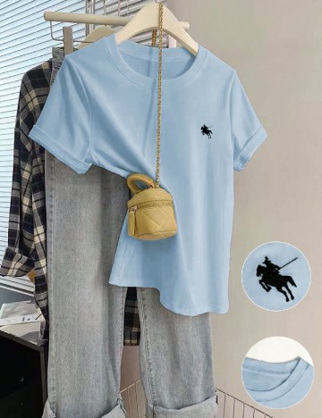 Tricou SHEIN CURVE, albastru