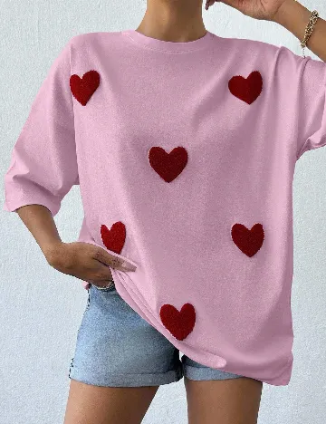 Tricou Oversize SHEIN, roz