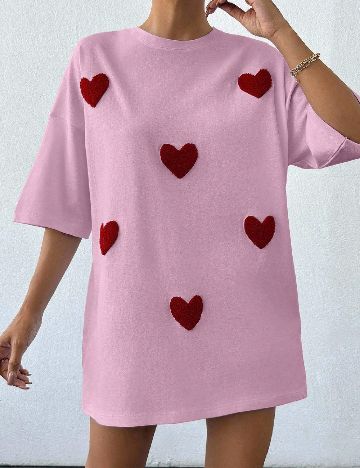 Tricou Oversize SHEIN, roz