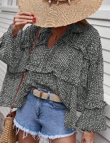 Bluza SHEIN, alb/negru