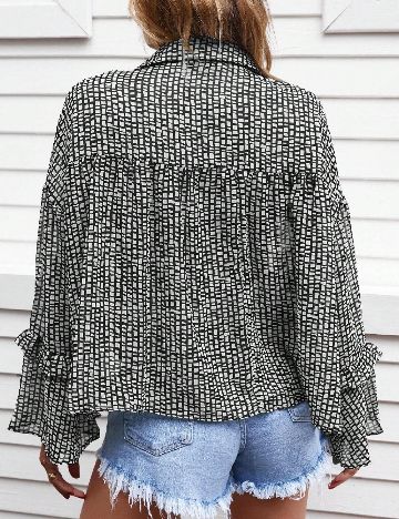 Bluza SHEIN, alb/negru