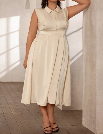 Rochie medie SHEIN CURVE, crem