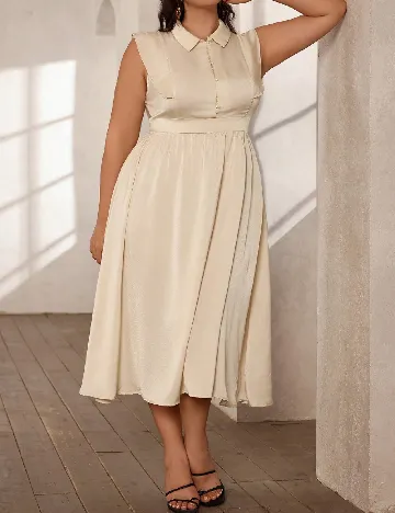 Rochie medie SHEIN CURVE, crem