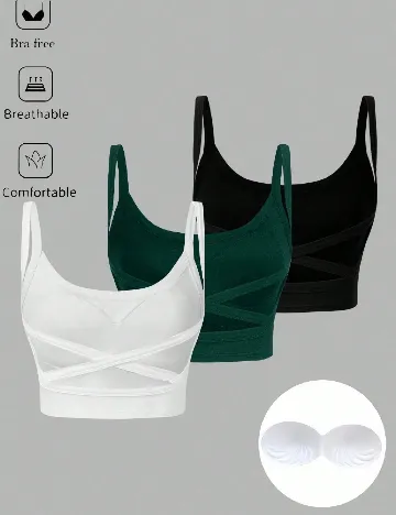 Set bustiere 3 bucati SHEIN, mix culori