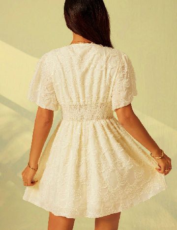 Rochie scurta SHEIN, crem