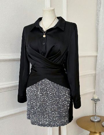 Camasa SHEIN CURVE, negru