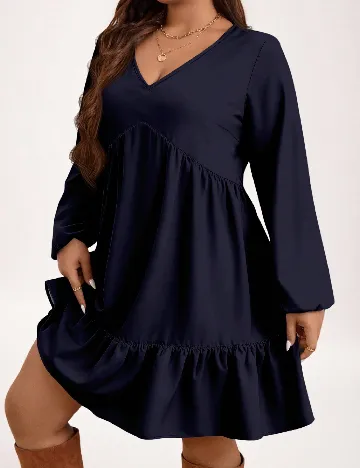 Rochie scurta Emery Rose Curve, bleumarin