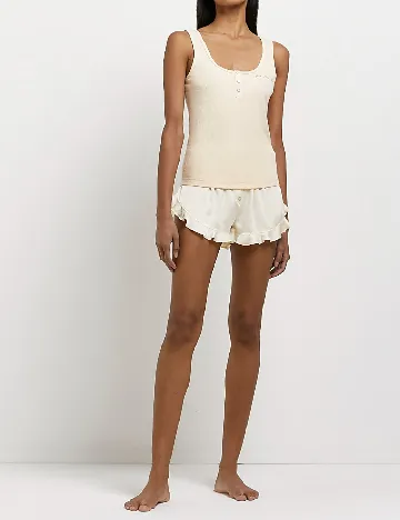 Pantaloni de pijama River Island, ecru