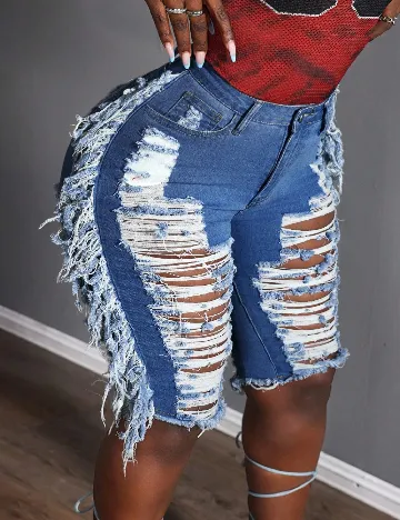 Pantaloni scurti SHEIN CURVE, albastru