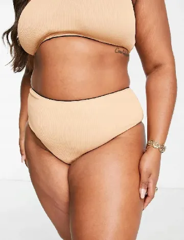 Sutien de baie reversibil We Are We Wear Plus Size, negru/maro