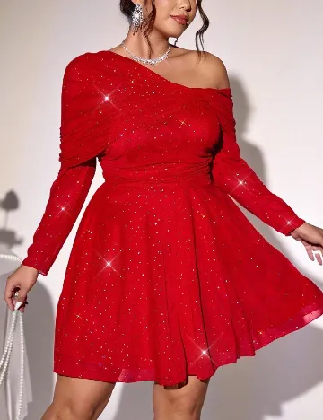 Rochie scurta SHEIN CURVE, rosu