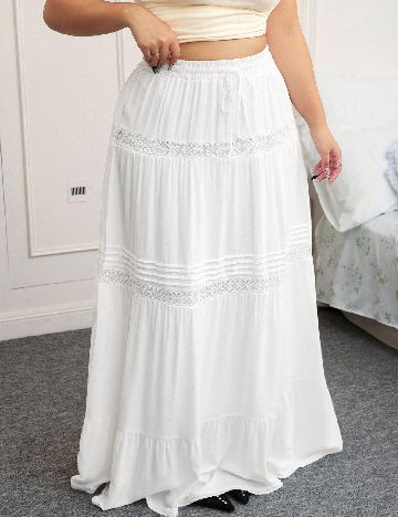 Fusta SHEIN CURVE, alb