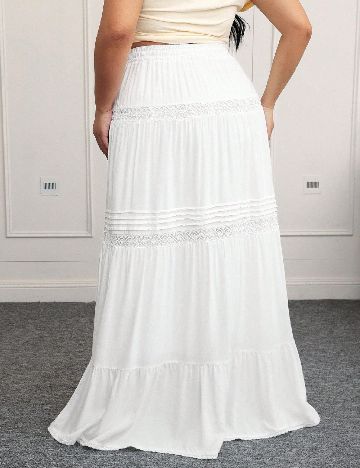 Fusta SHEIN CURVE, alb