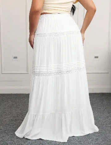 Fusta SHEIN CURVE, alb