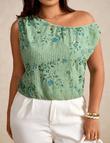 Bluza SHEIN CURVE, verde