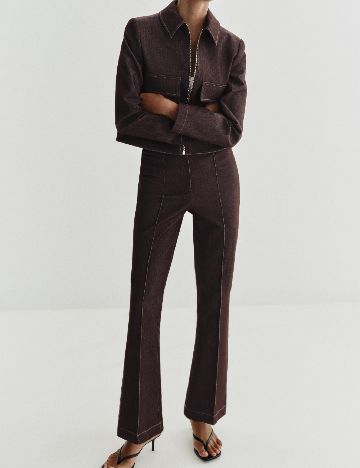 Pantaloni Zara, maro