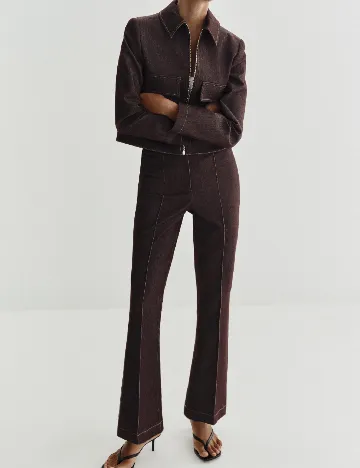 Pantaloni Zara, maro