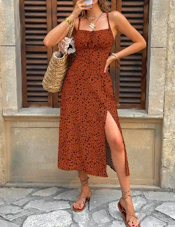 Rochie medie SHEIN, caramiziu