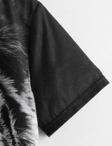 Tricou Shein Kids, negru/gri