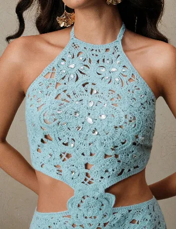 Rochie lunga Anewsta, albastru