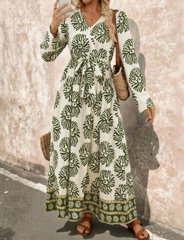 Rochie lunga Emery Rose, verde