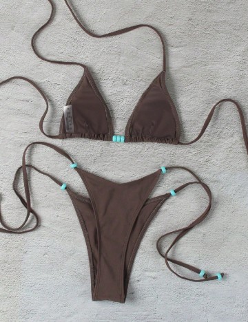 Costum de baie SHEIN, maro