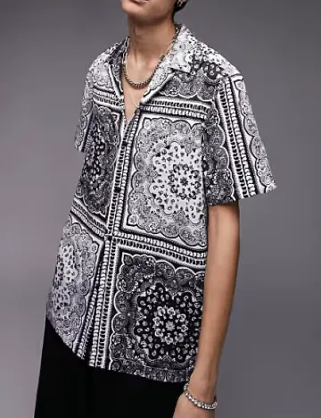 Camasa Topman, alb/negru