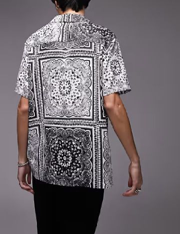 Camasa Topman, alb/negru