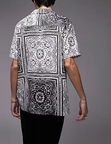 Camasa Topman, alb/negru