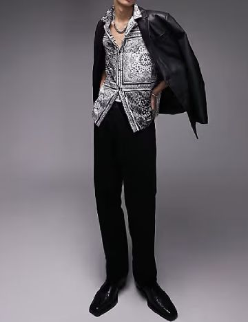 Camasa Topman, alb/negru