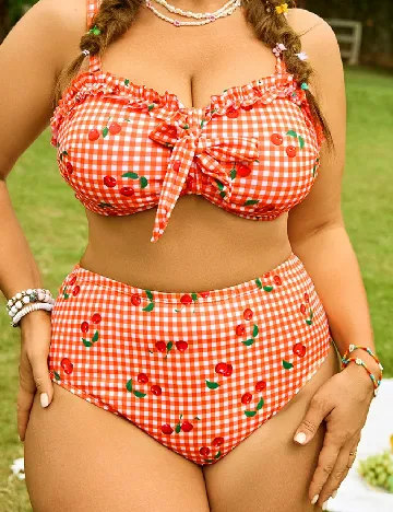 Costum de baie SHEIN CURVE, portocaliu