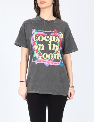 Tricou Oversize River Island, gri inchis