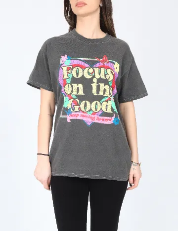 Tricou Oversize River Island, gri inchis