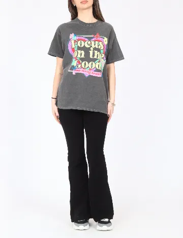 Tricou Oversize River Island, gri inchis